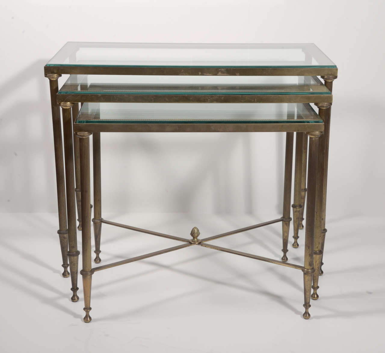 Set Of Brass Nesting Tables. at 1stDibs