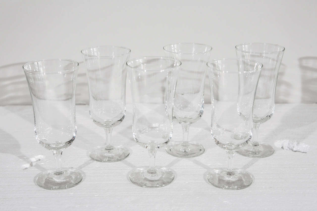 Danish Set Holmegaard Crystal Cordial Glasses For Sale