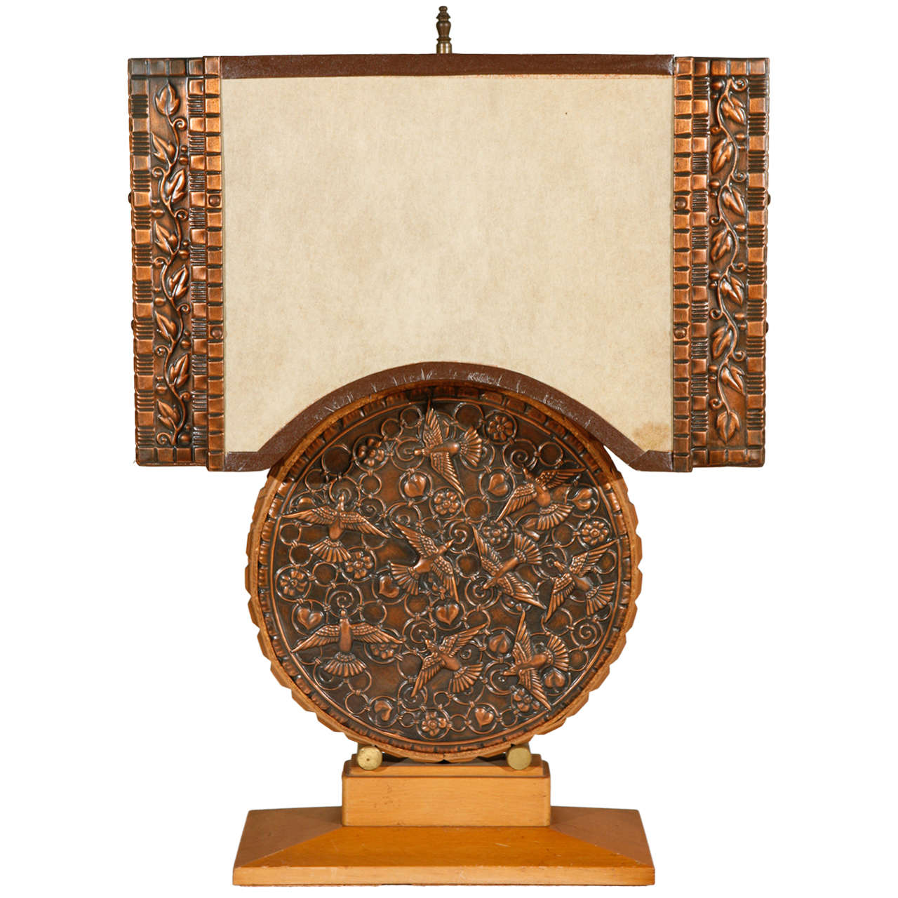Repousse Table Lamp and Shade (Round Body) For Sale
