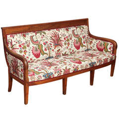 Louis-Philippe Walnut Canape with English Floral Fabric