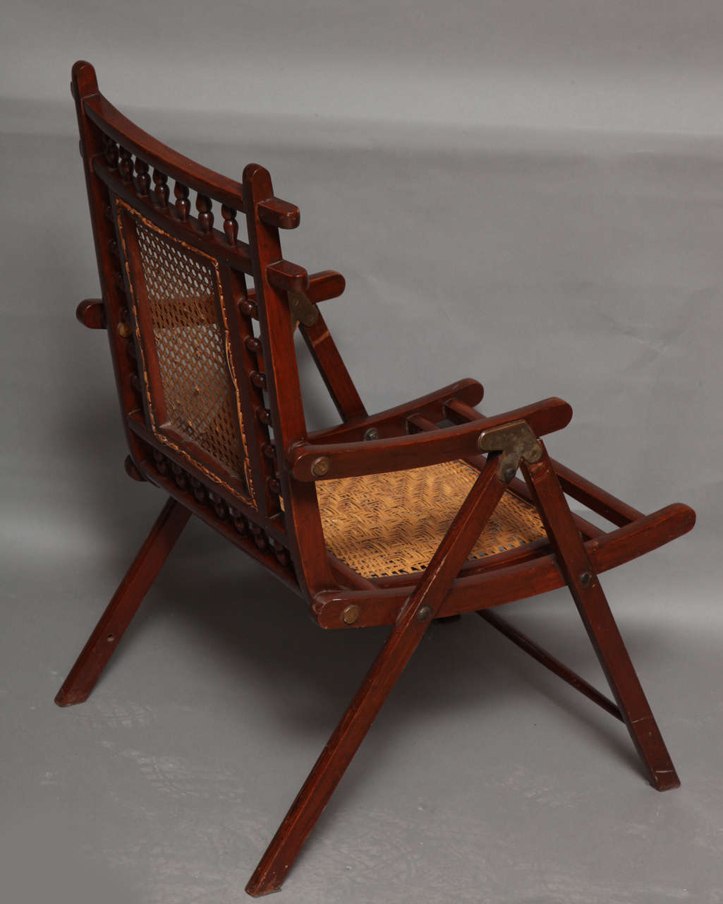 19th Century English Teak and Rattan Yacht Deck Chair 2