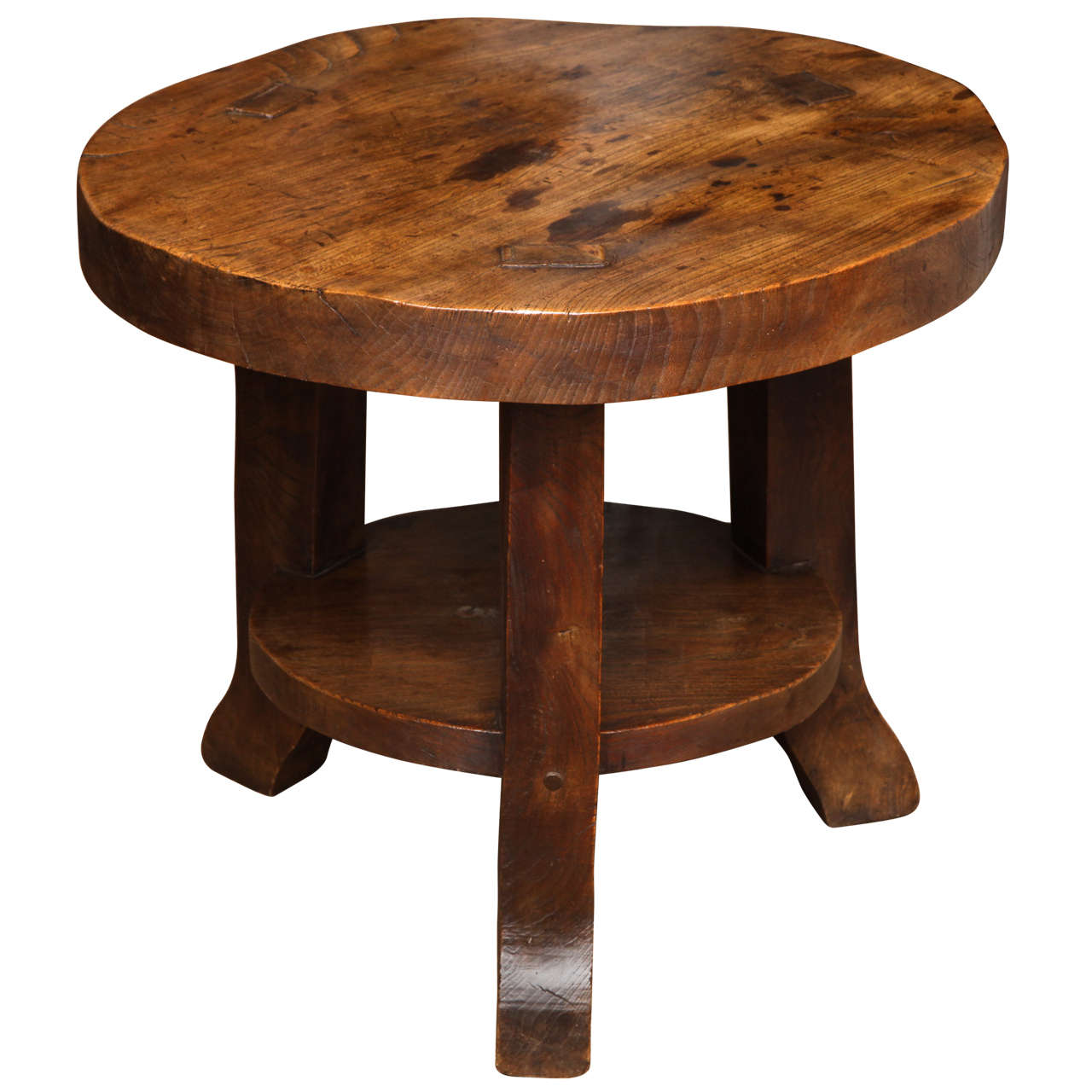19th Century Welsh Elm "Cheese Top"  Cricket Table