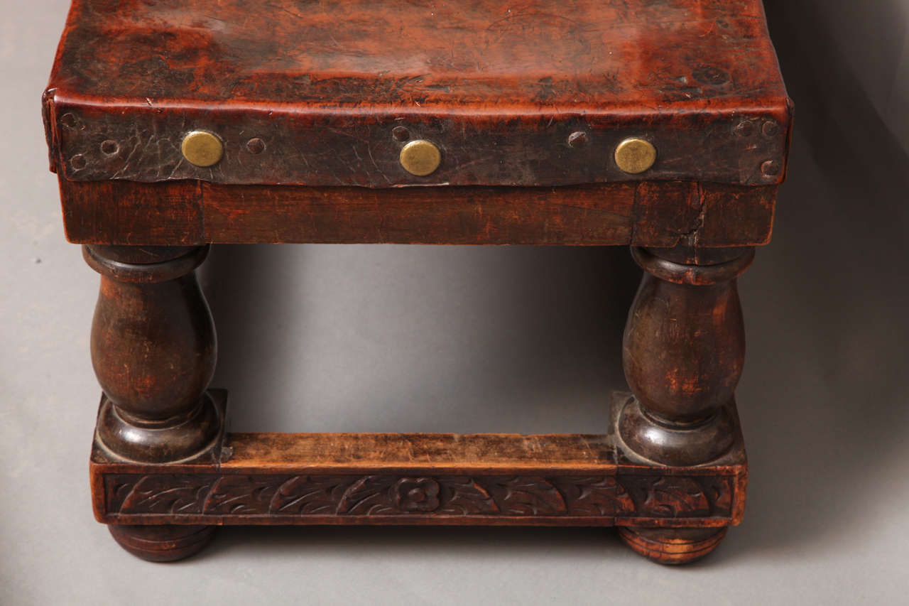English Arts and Crafts Studded Leather Coffee Table 5
