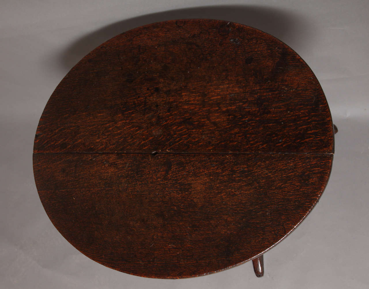 18th Century and Earlier Rare Early 18th Century Welsh Oval Bird Cage Tilt Top Table For Sale