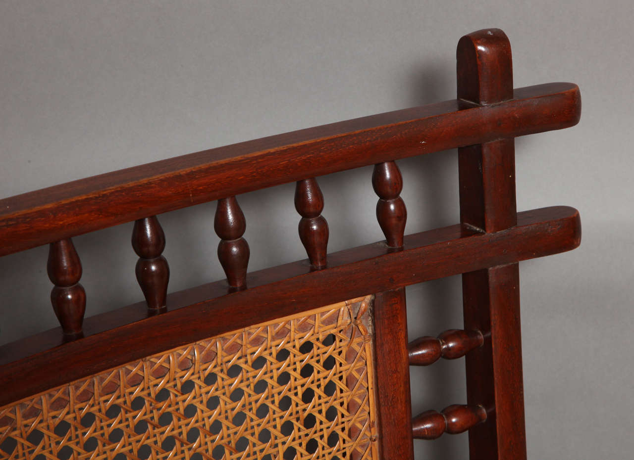 19th Century English Teak and Rattan Yacht Deck Chair at 1stDibs