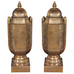Pair of Brass Decorative Urns
