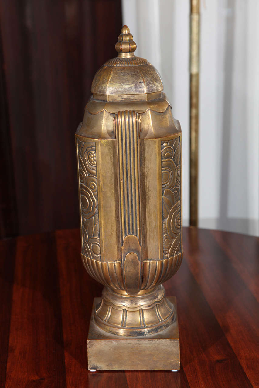 Pair of Brass Decorative Urns at 1stdibs