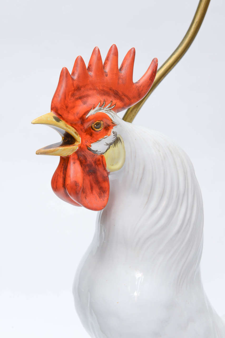 Pair of Italian Rooster Lamps In Excellent Condition In West Palm Beach, FL