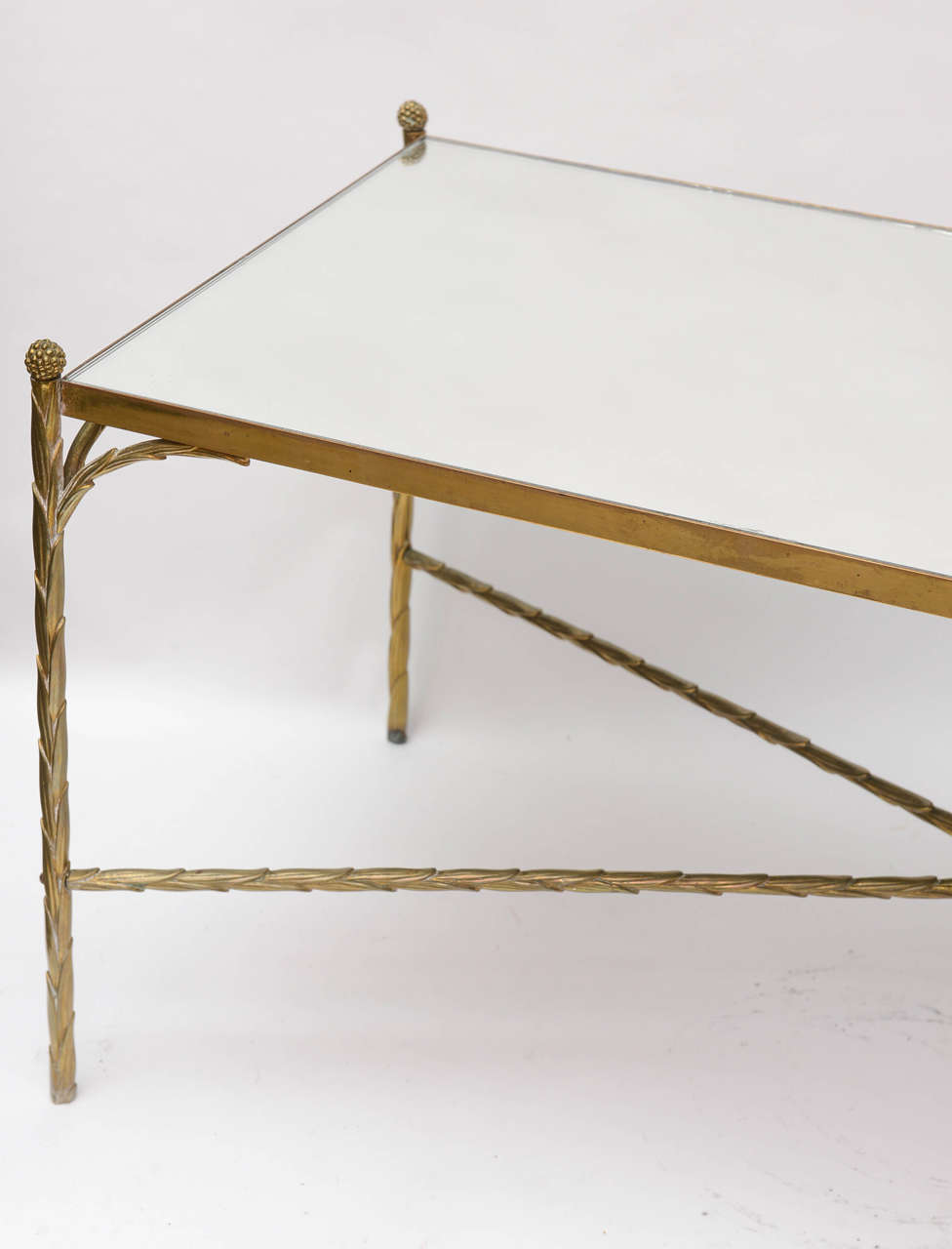 Italian Mirrored Brass Coffee Table