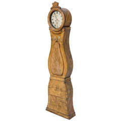 Antique Rare Mora Swedish Grandmother Floor Clock, 1854, Original Finish