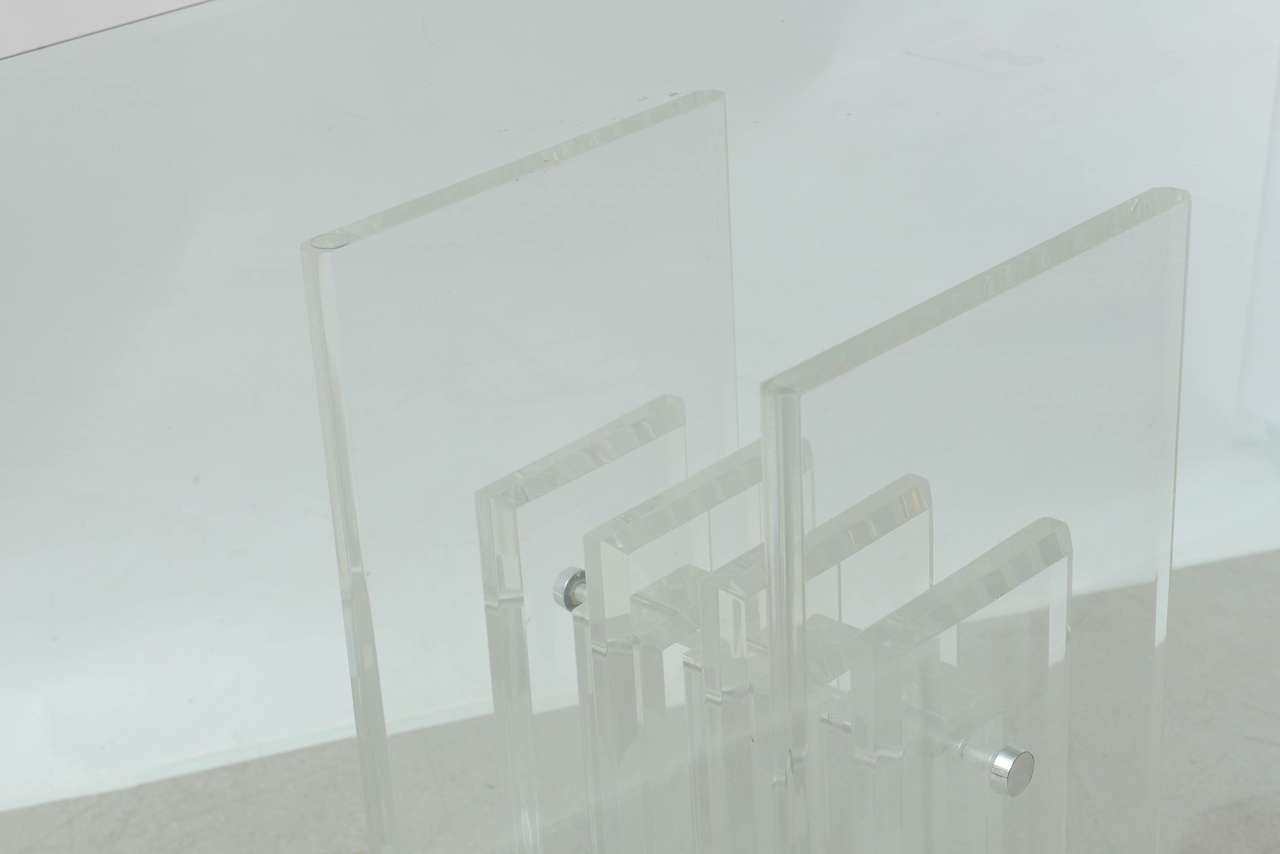 American Signed Lucite Base Dining Table