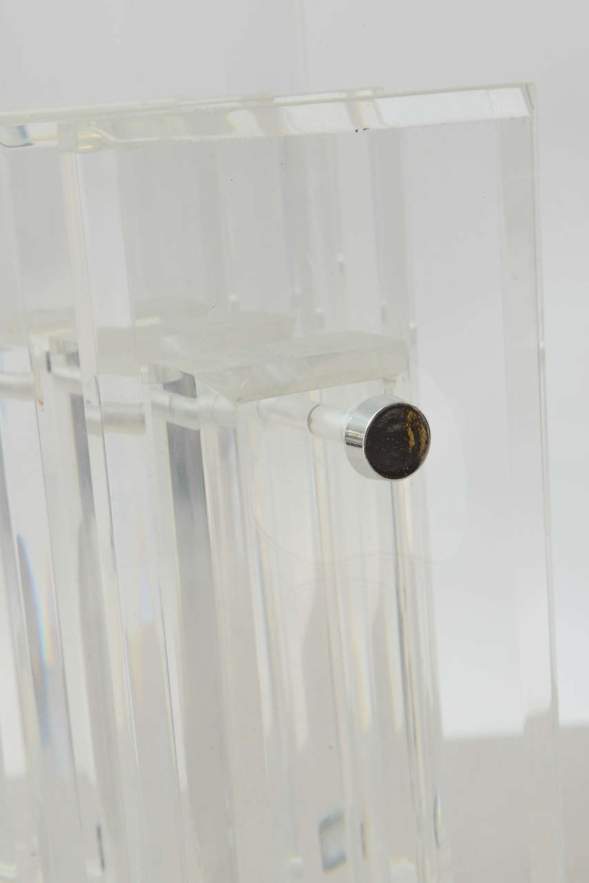 Signed Lucite Base Dining Table In Excellent Condition In West Palm Beach, FL