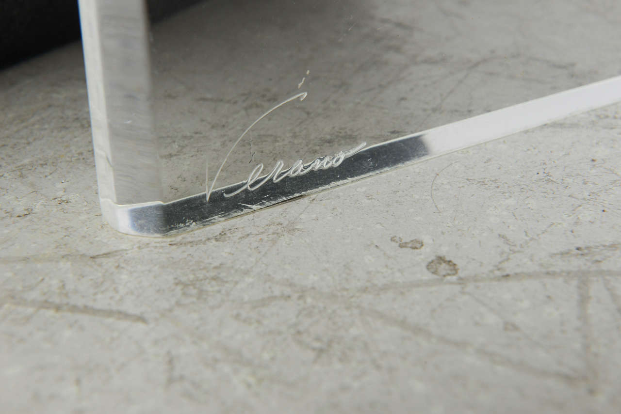 Late 20th Century Signed Lucite Base Dining Table