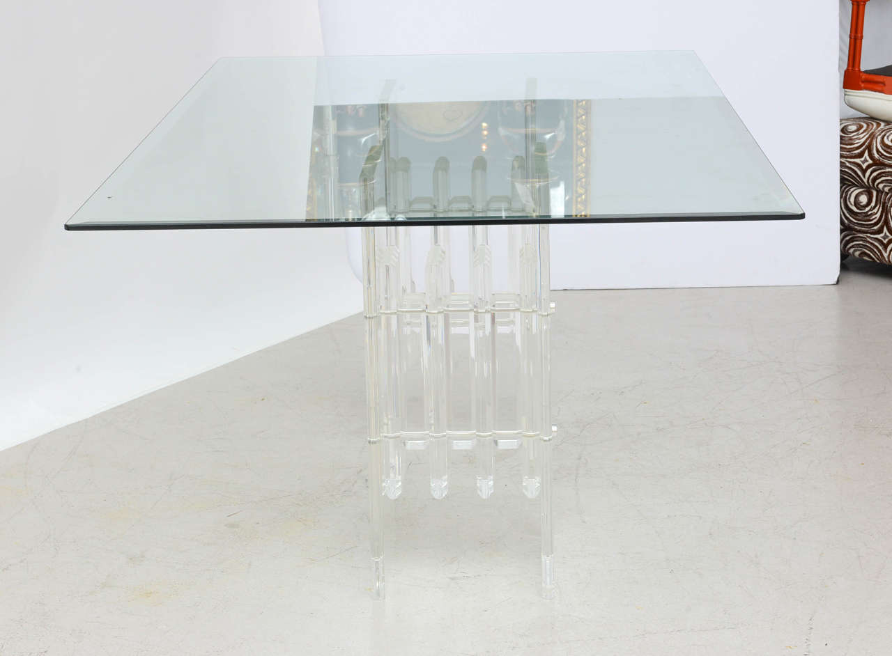 Signed Lucite Base Dining Table 1