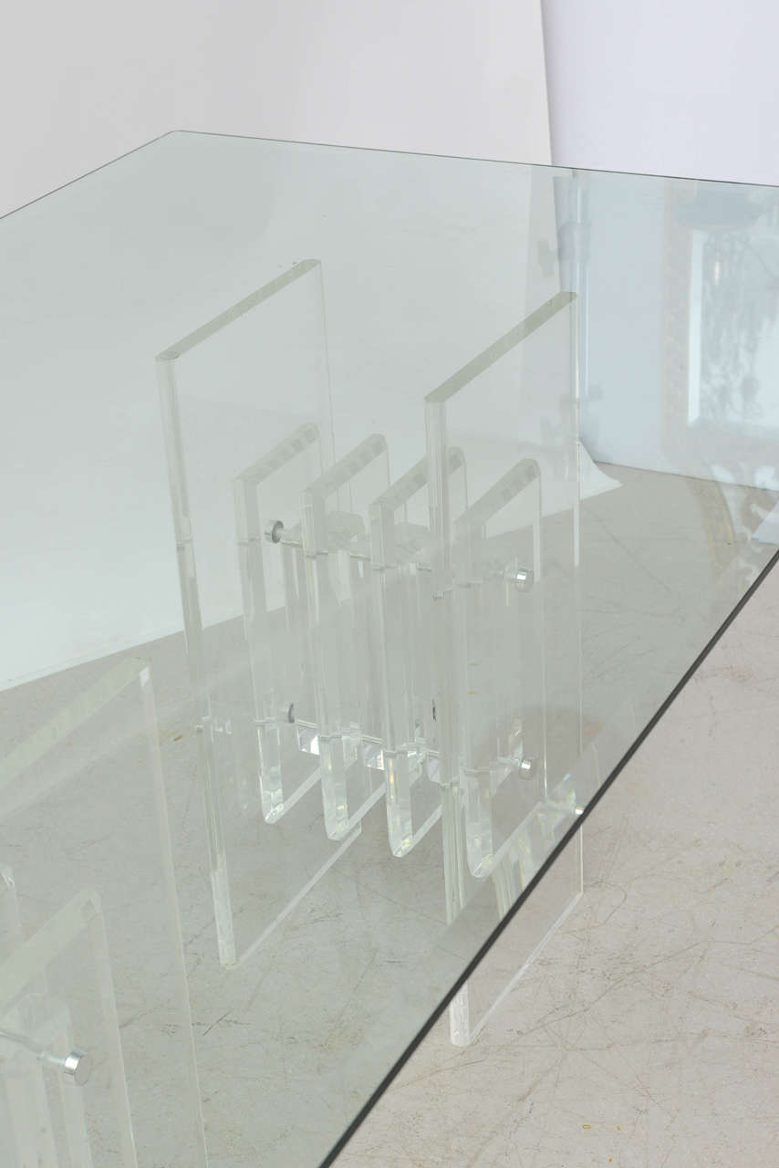 Signed Lucite Base Dining Table 3