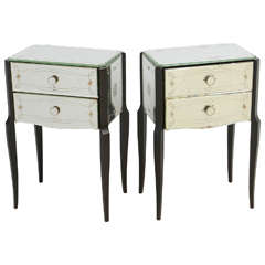 Pair of Mirrored French Bedside Tables