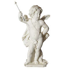 18th Century Dutch Carved Carrara Marble "Statuario" Sculpture of Amor or Cupid