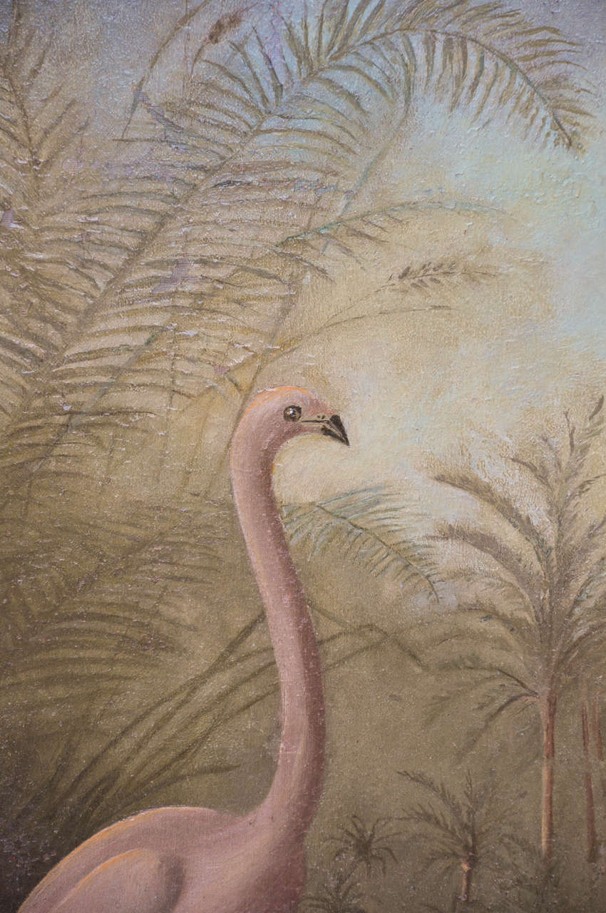 Florida Flamingo Painting, circa 1890 1