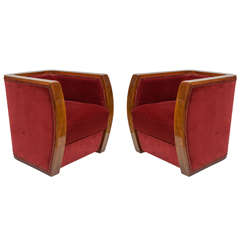 Pair of French Art Deco Armchairs 1