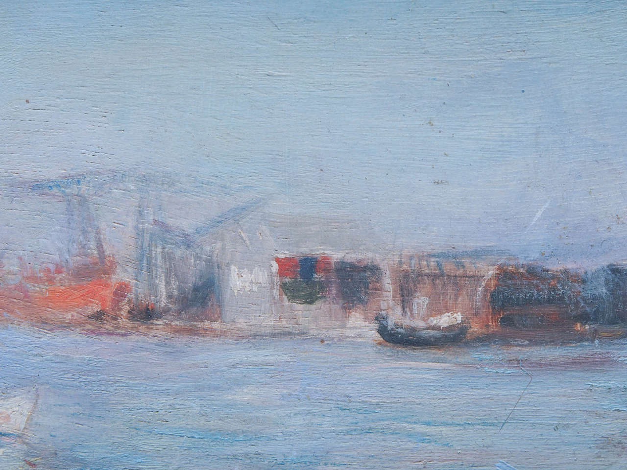 20th Century Painting of Port Nazairie by M. Colloivinic In Excellent Condition For Sale In New Orleans, LA