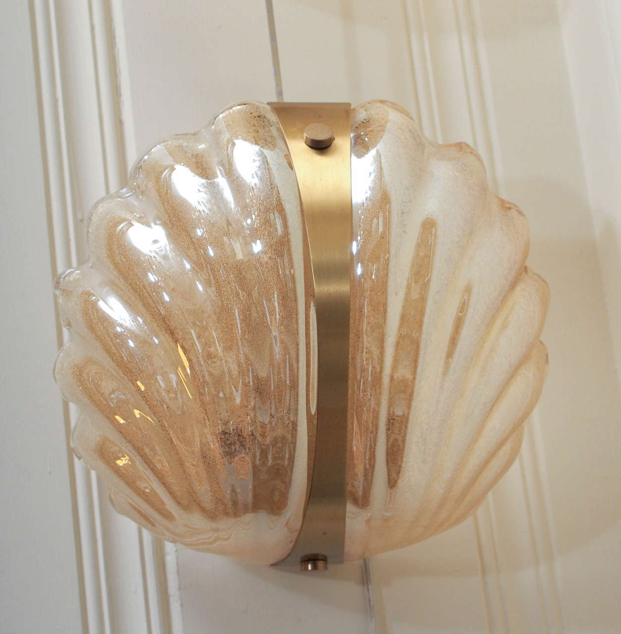 Italian Pair of 1940s Murano Glass Sconces For Sale