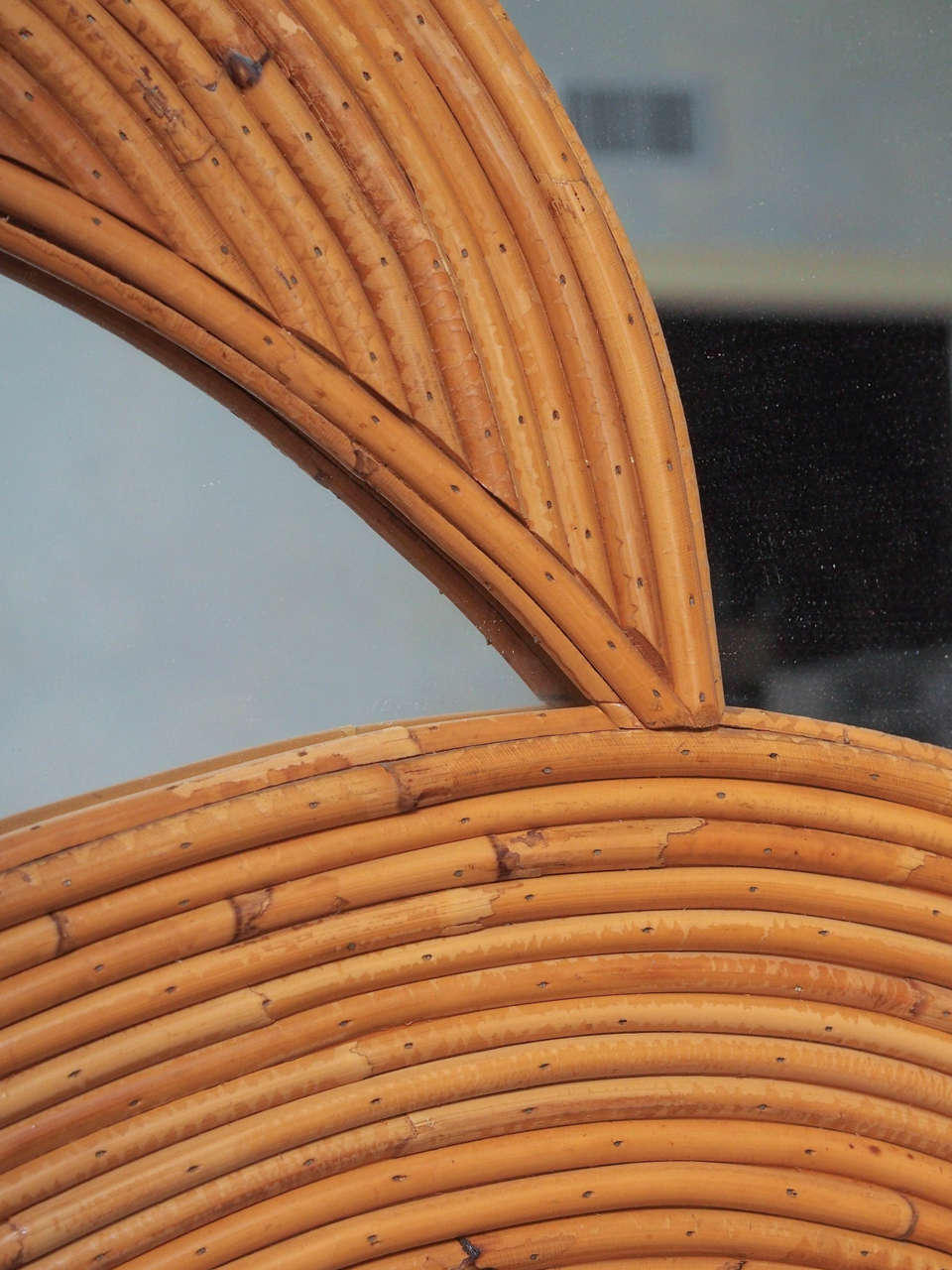 1970s Bamboo Mirror, Italy In Excellent Condition In New Orleans, LA