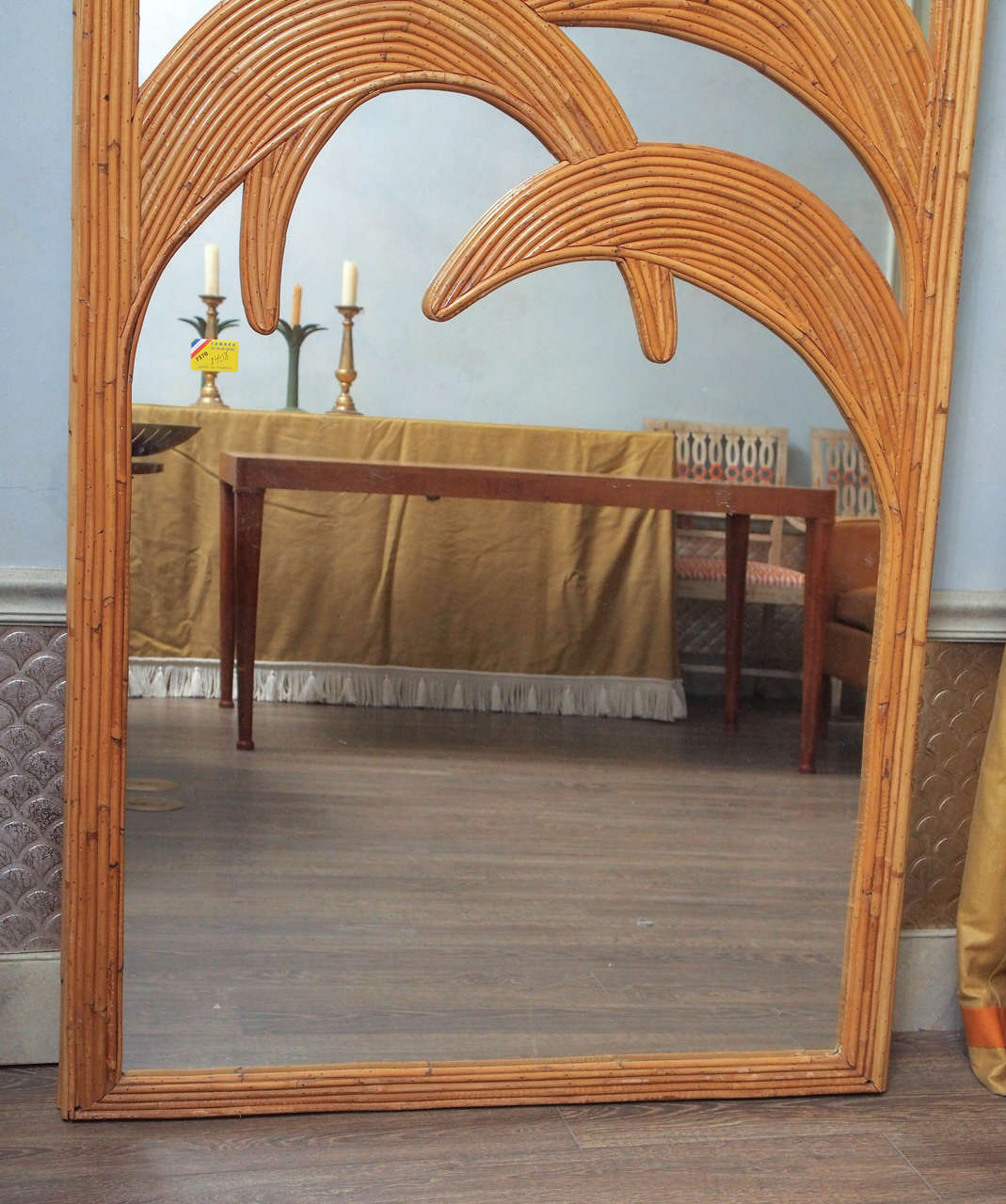 1970s Bamboo Mirror, Italy  1