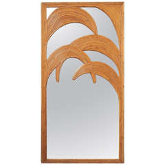 1970s Bamboo Mirror, Italy 