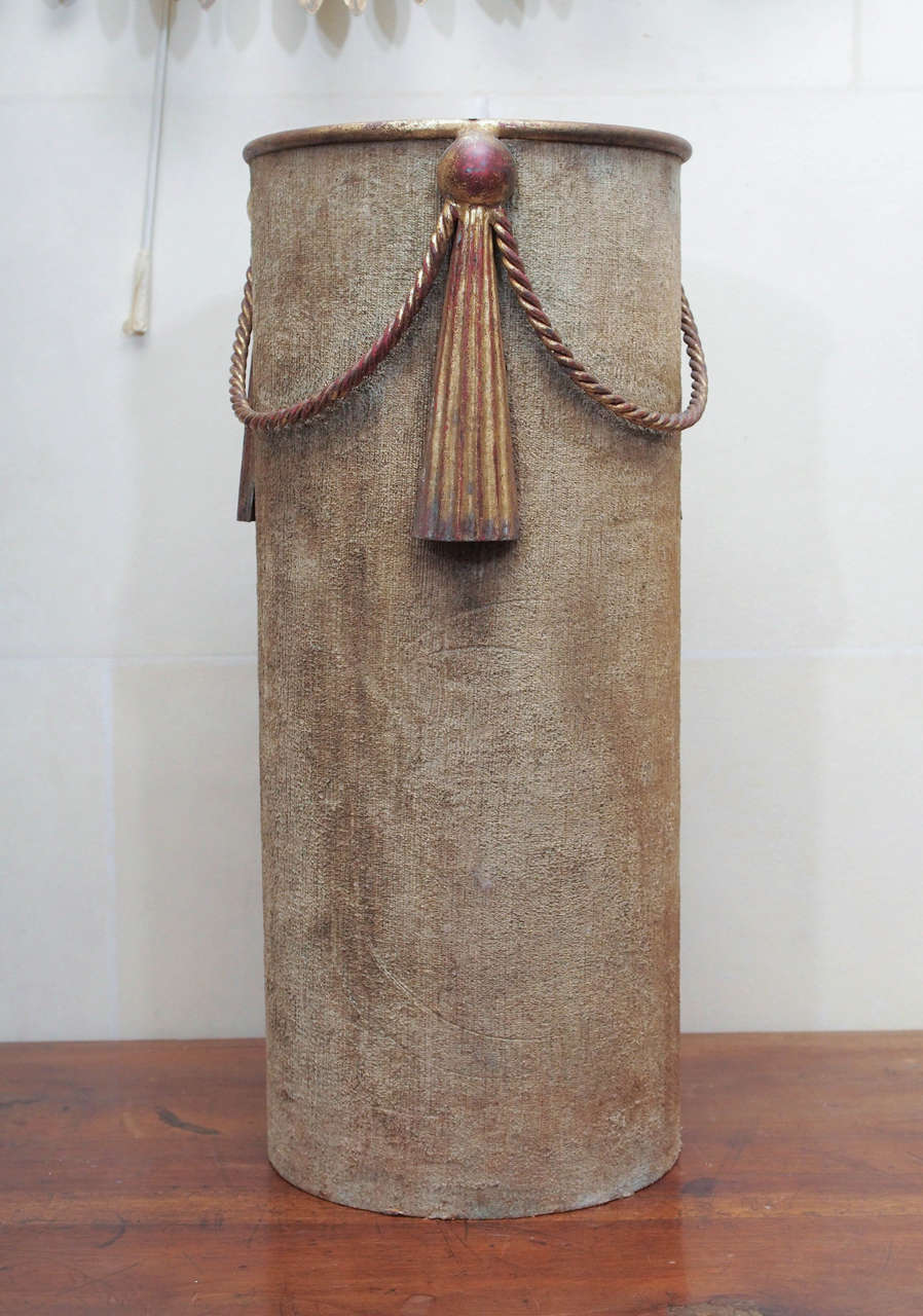 circa 1950 bronze dore' over antique velvet Italian Umbrella Stand at