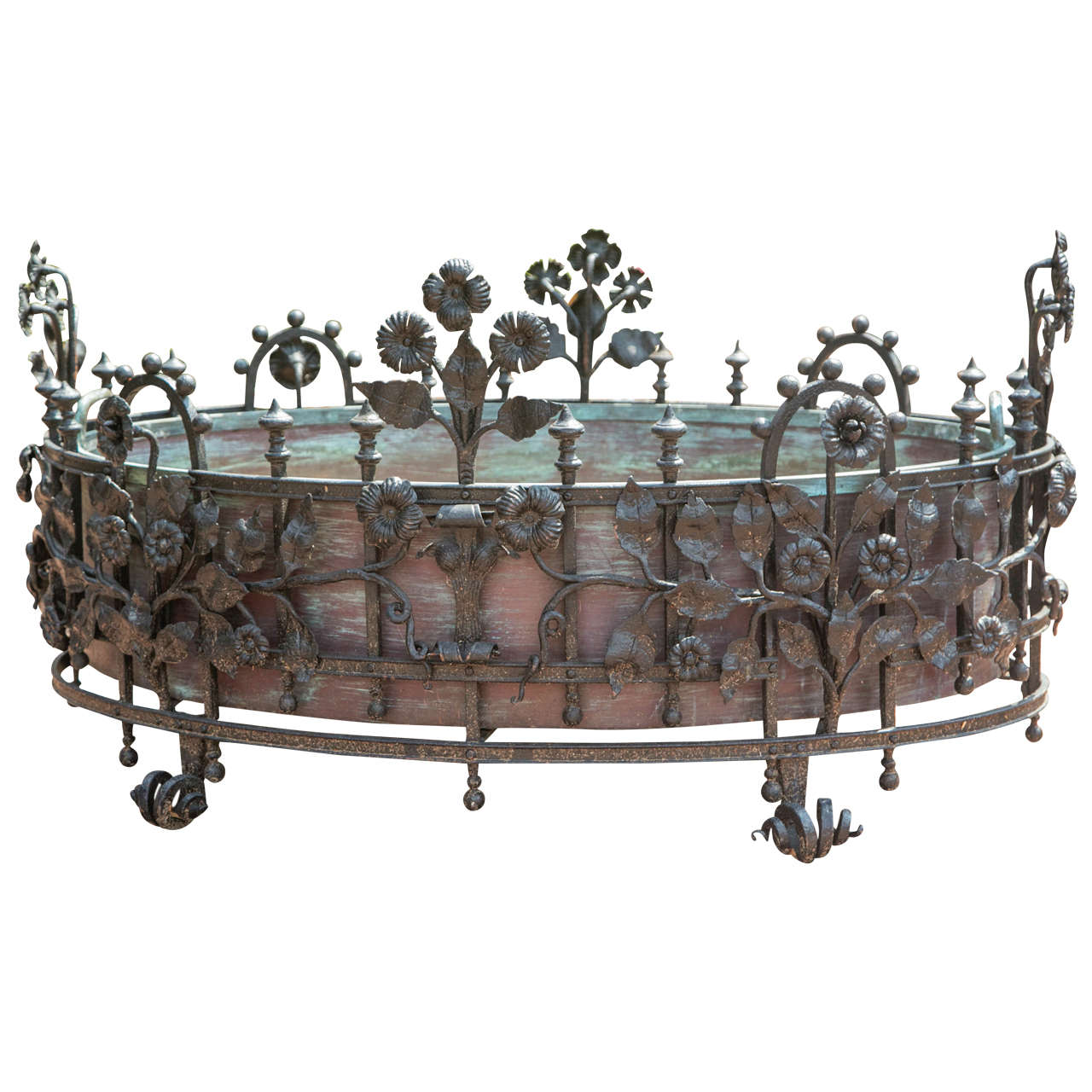 Rare Wrought Iron Jardiniere