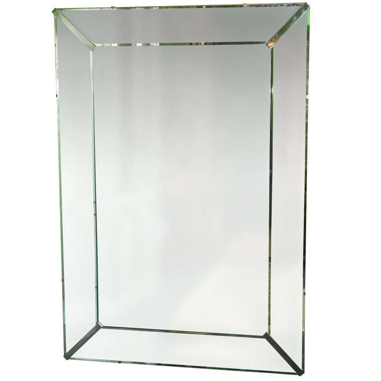 1940 S Beveled Edge Mirror With Chrome Trimmed Edges At 1stdibs