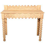 Stripe Oak Spool Leg Console