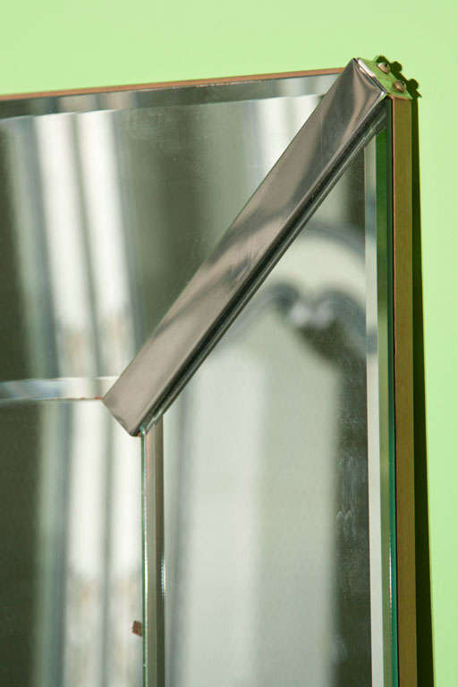1940's Beveled Edge Mirror with Chrome trimmed edges at ...