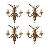 Antique Set of  Four French 1950's Sconces by Charles & Fils