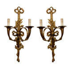 19th Century Pair of Bronze French Sconces in the LXVI Style 2