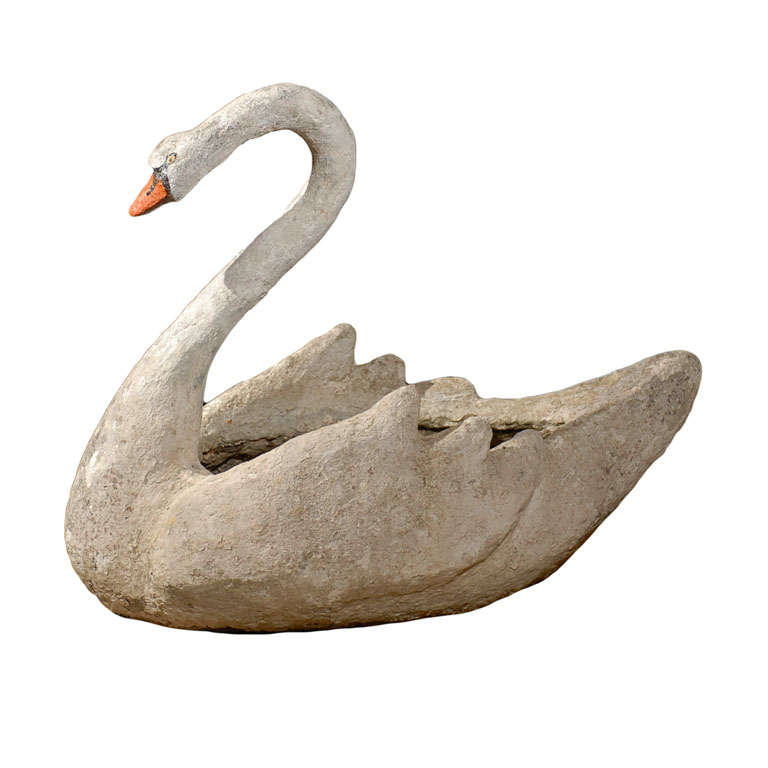 19th Century Stone Swan from France