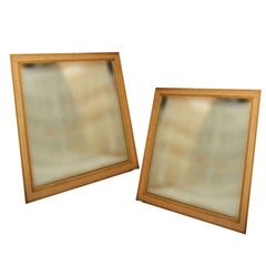 Pair of Dunbar Mirrors with Rattan Frames