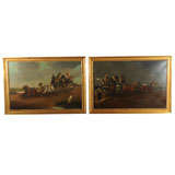 Pair of English Paintings / Traveling Scenes