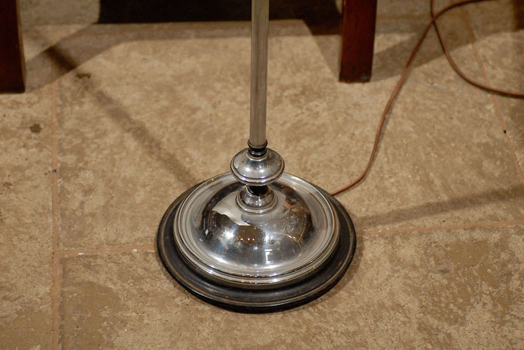 Early 20th Century Art Deco Style Silvered Three-Light Floor Lamp 1