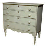 19thC PAINTED AMERICAN CHEST, LIGHT GREEN