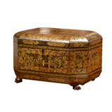19thC CHINOISERIE BOX WITH CLAW FEET