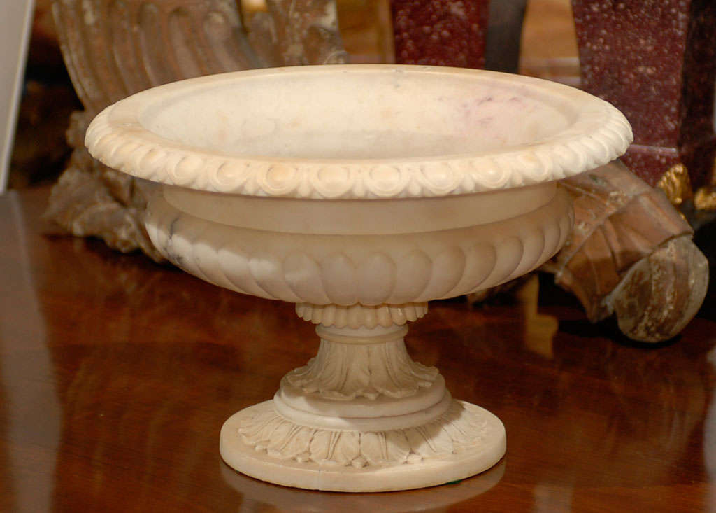 19thC MARBLE PEDESTAL BOWL CENTERPIECE at 1stDibs