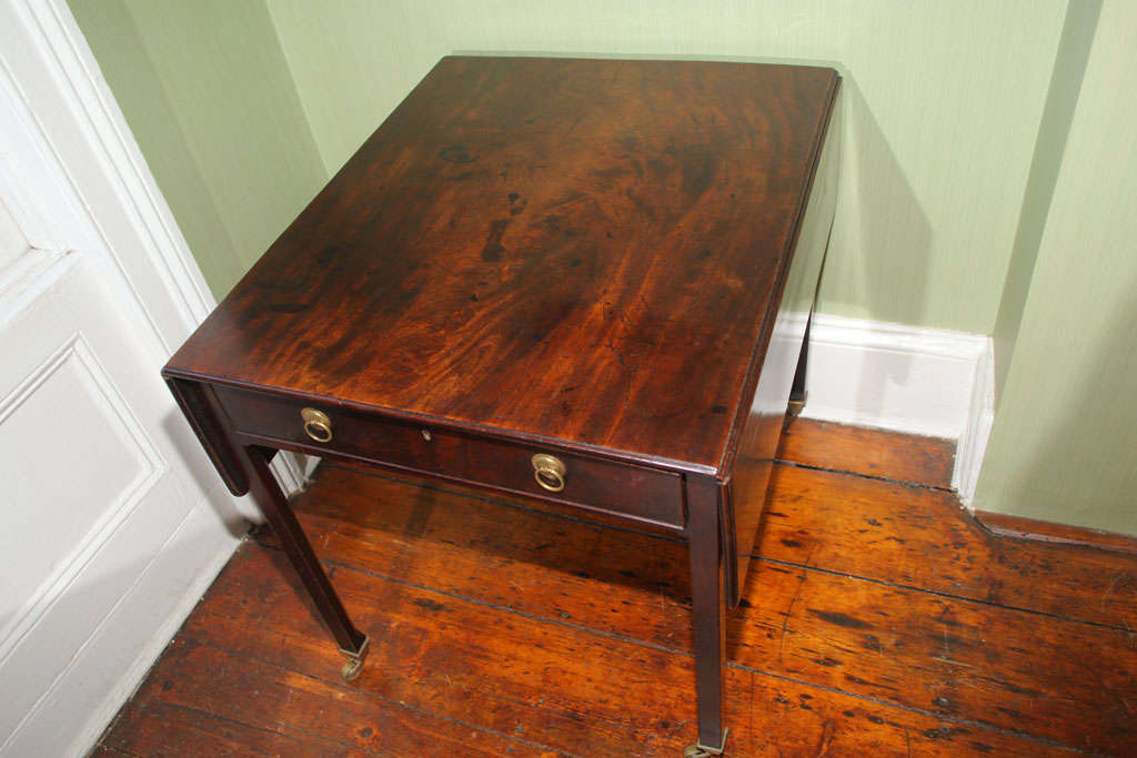 Hand-Carved Chippendale Period Mahogany Rectangular Pembroke Table, English, circa 1760 For Sale