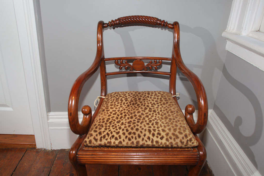 19th Century Chinese Export Hardwood Open Armchair, Circa 1815 For Sale