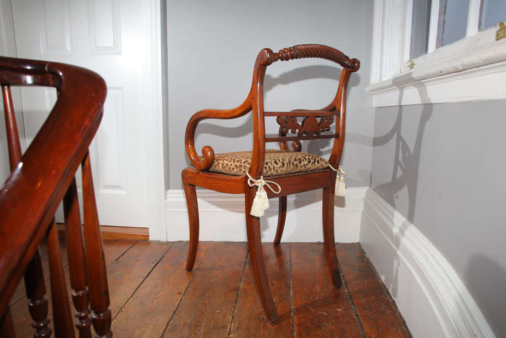 Chinese Export Hardwood Open Armchair, Circa 1815 For Sale 1