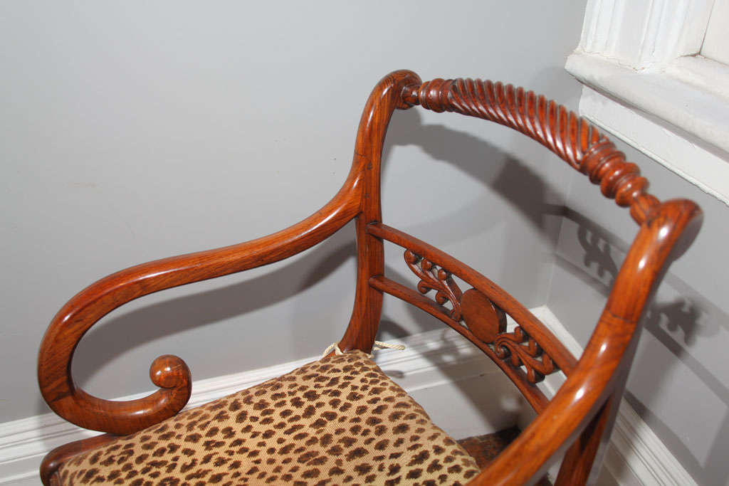 Chinese Export Hardwood Open Armchair, Circa 1815 For Sale 3