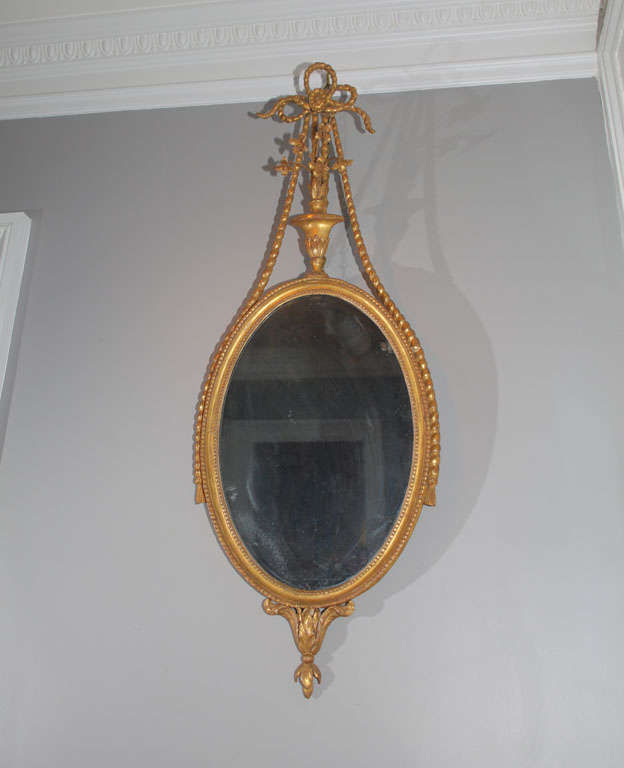 Very fine carved giltwood Adam mirror, Englsih c.1785