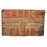 Vintage Saddle Club Ranch Sign