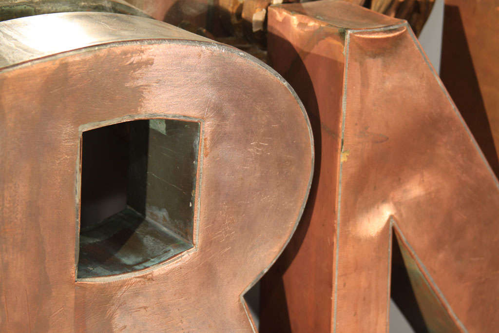 Copper MODERN Deco Era Sign Letters