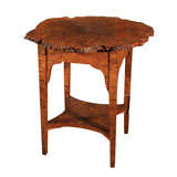 Antique Folk Art Burl Maple Parlor Table